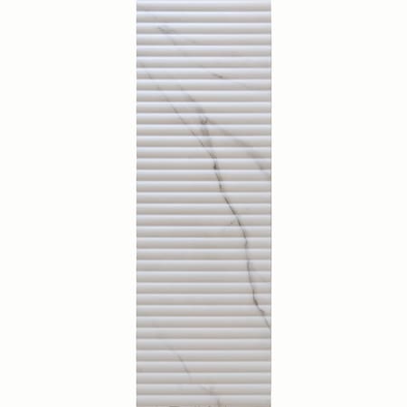 Apollo Tile Imprint 11.81 in. x 35.48 in. Matte White Ceramic Large Format Wall Tile 11.63 sq. ft./case, 4PK IMPFLTCAR1236